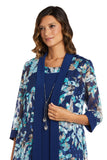 R&M Richards Womens Jacquard Evening Jacket 9389 Peacock Blue 14