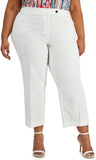 Anne Klein Plus Straight Leg Ankle Cropped Pants 10839911 Bright White 14W