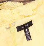 Aqua Womens Lined Lace Tiered Mini Dress IDO14101 Yellow XS