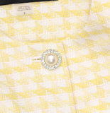 Karl Lagerfeld Cropped Tweed Elegant Boucle Jacket Freesia Yellow / Soft White 2