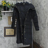 Cole Haan Womens Taffeta With Bib Front Hood Down Alternative  Coat Deep Black S
