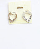 Ear Sense Womens Fashion Dangly Heart Hoops Engraved Earrings Silver Gray 1"