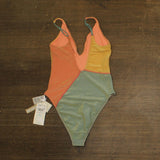 O'Neill Mirage Colorblock Edgewater One-Piece Swimsuit Multi Pink Lurex S