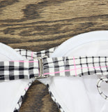 Salt + Cove Juniors Plaid Underwire Bikini Swim Top 807027 Black / White M