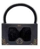 INC International Concepts Womens Crystal Band Faux Fur Earmuff Gift Box Black