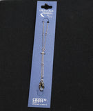 Crystale by L & J Flip Flop Pendant Crystal Anklet Silver Gray / Black 8" + 1.5"