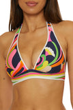 Trina Turk Womens Reversible Anniversary Stripe Bikini Swim Top Pink Multi 6