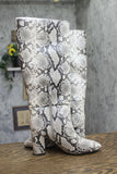 A New Day Tall Block Heel Faux Snakeskin Knee-High Boots Snake Gray Multi 6.5M
