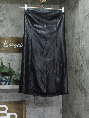GUESS Womens Sleeveless Faux Leather Tanya Strapless Mini Dress Jet Black 10