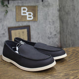 Goodfellow & Co Mens Alfred Slip On Faux Leather Sneaker Loafers Navy Blue 9