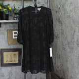 Calvin Klein Womens Chiffon 3/4-Sleeve Shift Dress CD4HGD2W Black 2
