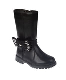 Vince Camuto Toddler Girls Tall Bow with Rhinestones Riding Boots Black 5T