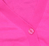Aqua Womens Front Button Cashmere V-Neck Cardigan Sweater V10337 Neon Pink M