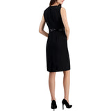 Kasper Womens Sheath Dress W/ Sequin Waistband Trim 10916477 Black 4