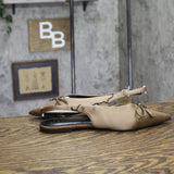 A New Day Womens Camille Satin Slingback Bow Flats 94648297 Brown 9.5M