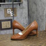 Journee Collection Monalee Tru Comfort Foam Square Toe Mid Heel Pumps Brown 7M