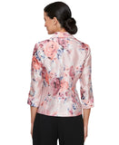 Alex Evenings Floral Printed 3/4 Sleeve Top Pullover Pink Blush / Multi SP
