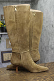 COACH Raquel Sue Suede Heeled Knee-High Boots CW984 Cedar Brown 10B
