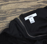 Bar III Womens Ruffled-Sleeve Crop Top Deep Black 12