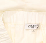 Kasper Womens Stretch Crepe Pull-On Lined Trouser Pants Vanilla Ice Off White M