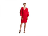 Lauren Ralph Lauren Womens Ruffle-Sleeve Cocktail Dress 253855211002 Red 8