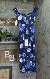 City Studios Womens Printed Off-The-Shoulder Dress Gown 5126AH9AT3 Navy Blue 12
