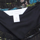 LC Lauren Conrad Womens Tie Front Woven Lined Cap Sleeve Blouse Black Lurex S