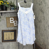 Eileen West Womens Sleeveless Chemise Nightgown E20007 Pigment Rose Blue S