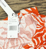 Women's Mini Cover-Up Dress with Front Tie White Sand Orange Multi M