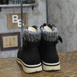 Cliffs By White Mountain Winter Lace Combat Boot Black / Fabric / Sweater 9.5M