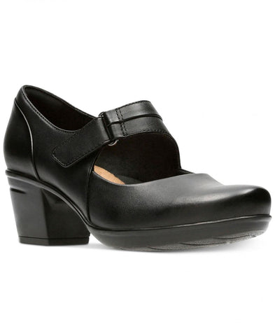 Clarks Women's Emslie Lulin Pumps 26129221 Black Leather 9.5M
