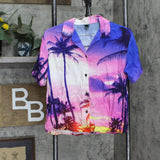 Wild Fable Womens Short Sleeve Camp Button-Down Shirt Multicolor Palm Blue XS