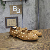 Universal Thread Penny Studded Mary Jane Flats 94303794 Brown 6M
