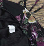 Ny Collection Womens Short Sleeve Chiffon Wrap Maxi Dress Black / Purple M