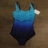 Mimi Flamingo Womens Prism Change Scoopneck One Piece Swimsuit Blue Multi 10