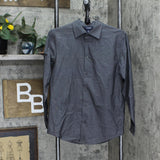 Chaps Boys Cotton Blend Button Up Dress Shirt 1669f863d87ac0 Gray L