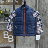 Little Lad Toddler Boys Puffer Vest Shirt Set WGHE131D Red Multi 4T