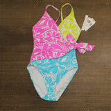 Bleu By Rod Beattie to Me Printed Surplice-Front One-Piece Swimsuit Multi Pink 4