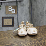 A New Day Womens Everly Floral Mesh Mary Jane Ballet Flats Beige Brown 8M