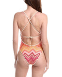 PQ Womens Margot Open Back One-Piece Swimsuit CYN-5029P Pink Multi L