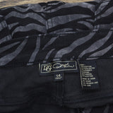 Dg2 by Diane Gilman Womens Straight Leg Velvet Animal Jeans Black Tiger 14