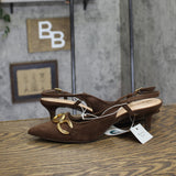 A New Day Womens Tabitha Oversized Chain Sling Back Heels 94305249 Brown 9M