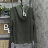 Lety & Me Womens Plus Size Sherpa Pullover Sweater Hooded Green 2X