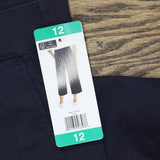 Gloria Vanderbilt Womens Pull On Wide Leg Cropped Pants 1797444 Navy Blue 12