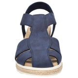 Easy Street Womens Freeport Wedge Heeled Sandals FREEPORT Navy Blue 8.5M