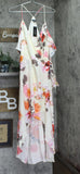 City Chic Size Wrap Cold Shoulder Maxi Dress Bashful Bloom Ivory White Multi 14W
