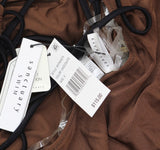 Sanctuary Twice As Nice Wrap Tie One Piece Swimsuit Black / Chocolate Brown S