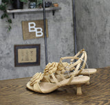 A New Day Womens Esme Floral Crochet Kitten Heels 92979007 Tan Brown 7.5M