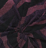 Siena Womens Metallic Side-Twist Long Sleeve Faux Wrap Mini Dress Purple Multi 8