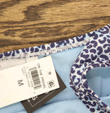Bar III Womens On The Prowl High Leg Bikini Swim Bottom Blue Leopard M